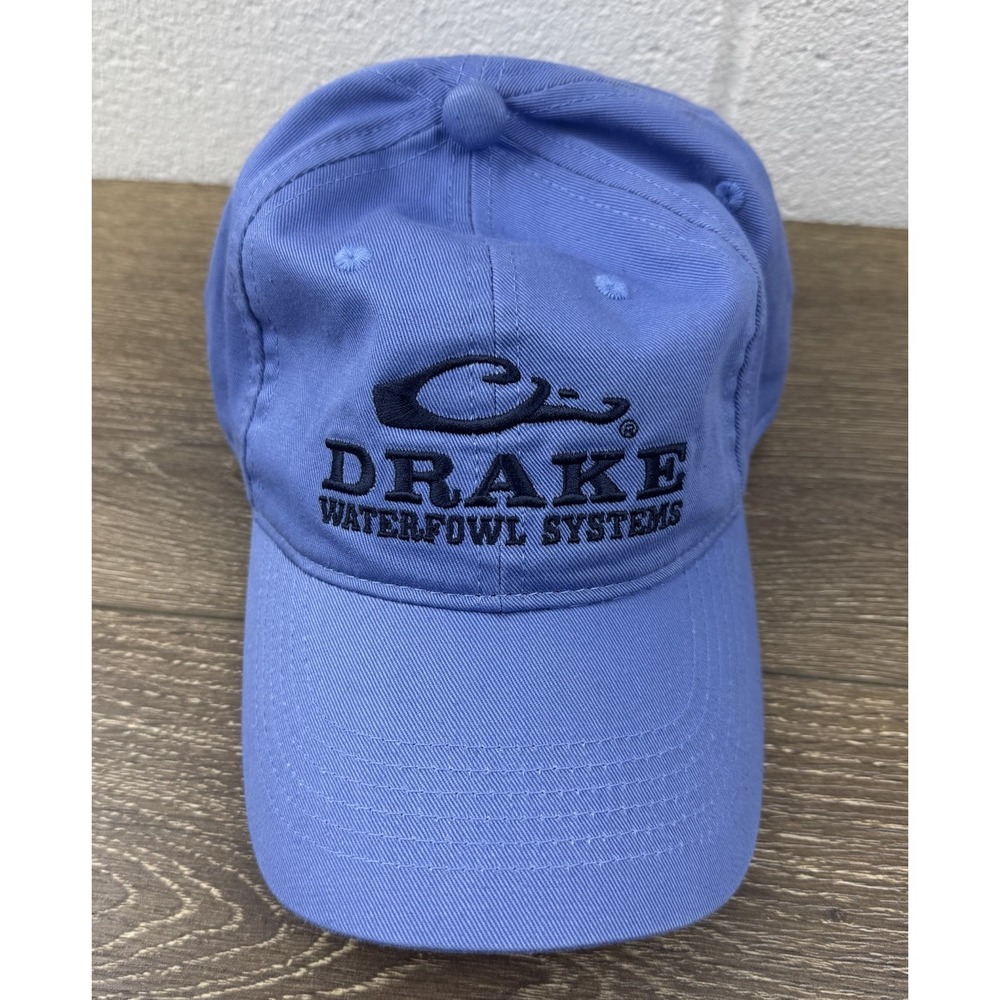 Drake Waterfowl Embroidered Logo Cotton Hat Cap Blue Metal Buckle‎ Close